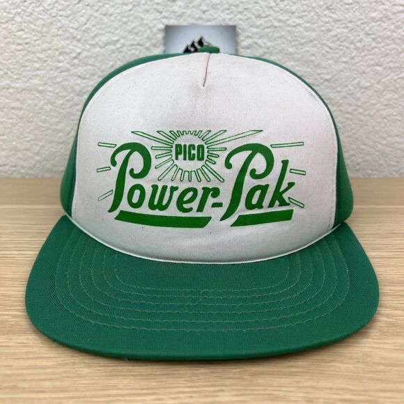 Vintage Pico Power Pak Snapback Trucker Hat Snapback Cap Green Car Guy - Picture 1 of 8